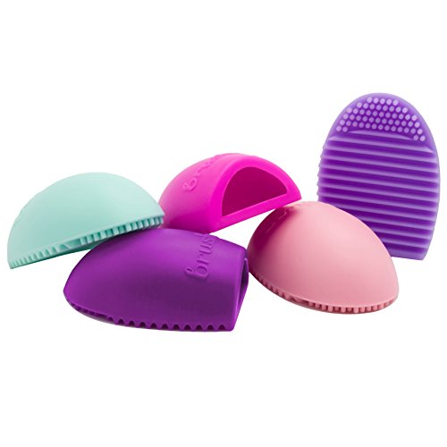 Queentools Makeup Brush Cleaner, Silicone Finger Glove Cleaning Tool for Cosmetic Makeup Brush, Pack of 5