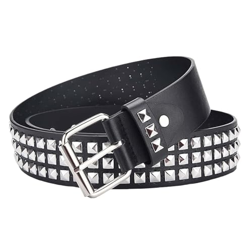 Womens Belt Square Bead Rivet Belt Metal Pyramid Jeans Women's Belts2