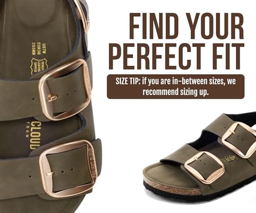 Image of Project Cloud 100% Genuine Leather Beach Sandals for Women 2026 with Lightweight & Comfortable Slides for Women - Non Slip with Memory Foam Slingback Womens Sandals 2026 (Garda)