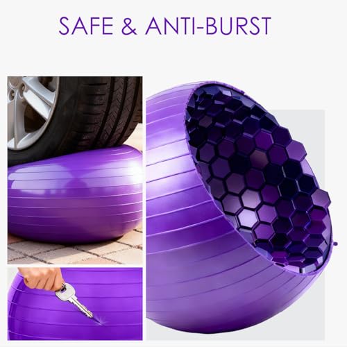 Image of Solid Exercise Ball,High-Weight Capacity (3000 lbs) Anti-Burst Yoga Ball Chair,Swiss Ball for Pregnancy,Birthing, Fitness, Physical Therapy