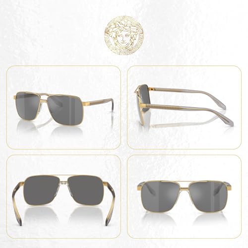 Versace VE2174 Square Sunglasses for Men +BUNDLE with ACCESSORY EYEWEAR KIT3