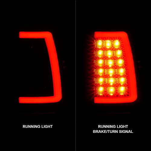 Amerilite For 1999-2006 Gmc Sierra / 99-02 Chevy Silverado Pick Up Truck Dark Black C-Type Led Tube Tail Lights Brake Lamp Set - Passenger And Driver Side #TOP7