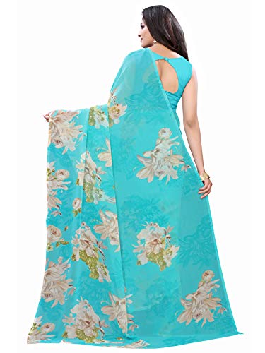 Image of SIRIL Women's Georgette Printed Saree With Blouse Piece