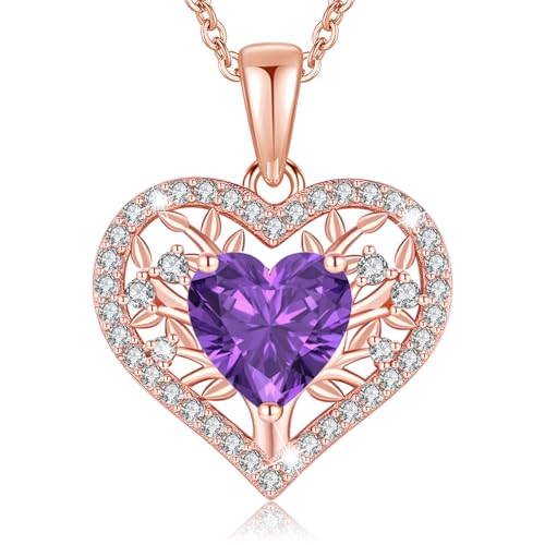 Lavumo Collar Mujer Corazón Árbol De La Vida Joyas Mujer Plata De Ley 925 Regalos Originales Esposa Mamá Novia Navidad Cumpleaños Día San Valentín Regalo Oro Rosa-02-Febrero Lavumo Collar Mujer Corazón Árbol De La Vida Joyas Mujer Plata De Ley 925 Regalos Originales Esposa Mamá Novia Navidad Cumpleaños Día San Valentín Regalo Oro Rosa-02-Febrero