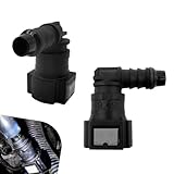 Ypoyney 2 PCS Automobile Fuel Line Quick Connector, 9.49-ID8 Nylon 90 Degree Fuel Pump Quick Plug, 0.42