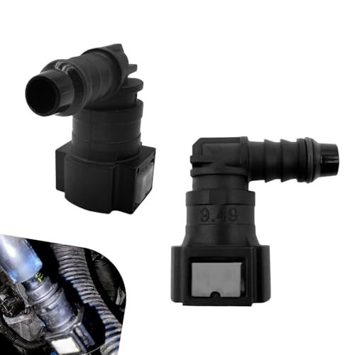 Ypoyney 2 PCS Automobile Fuel Line Quick Connector, 9.49-ID8 Nylon 90 Degree Fuel Pump Quick Plug, 0.42
