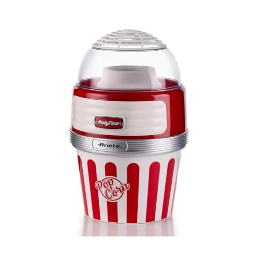 Ariete Popcorn XL Máquina de Palomitas Party Time, 1100 W, 0.06 kg, Plástico, Rojo y Blanco