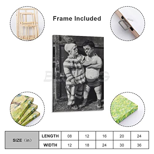 Bludug Vintage Posters Black And White Posters Strange Funny Clown Midget Freaky Canvas Painting Wall Art Poster For Bedroom Living Room Decor08X12Inch(20X30Cm) #TOP1