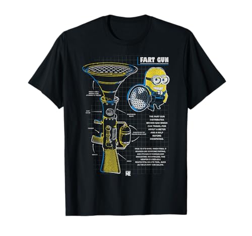 Despicable Me Minions Fart Gun Schematics Portrait T-Shirt
