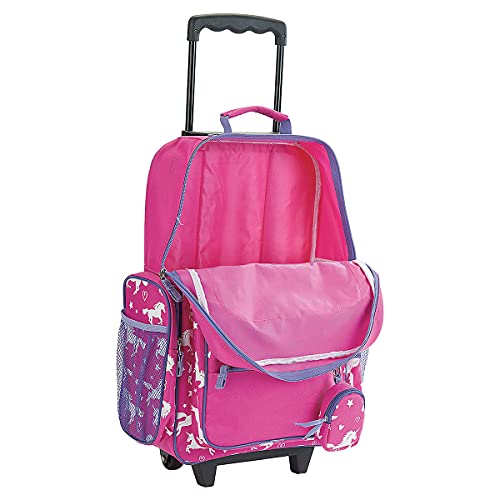 Lillian Vernon Personalized Personalized Kids Suitcases for Girls, 5-Pocket Unicorn Design Rolling Luggage Set, Customizable Travel Carrier on Wheels4