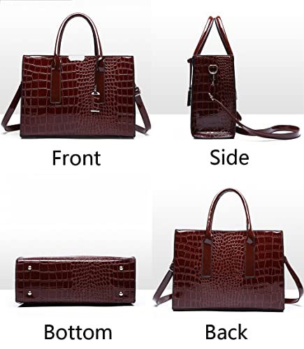 Bolso de mano para mujer con patrón cocodrilo de PU miniatura 5