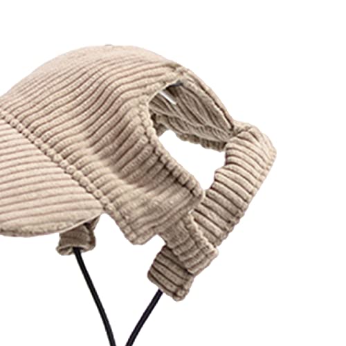 Colcolo Hunde-Schirmmütze, Haustier-Sporthut und Verstellbarer Riemen, Sommer-Reisehut, modische Hunde-Sonnenhut, Haustier-Outdoor-Kappen für kleine Hunde, Khaki XS