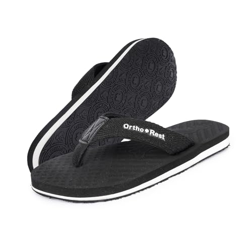 Image of Ortho + Rest Men's Flip Flop, Slipper for Men & Boys | Soft Cushioned with Arch Support, Lightweight Anti-Skid Daily Wear Chappal, Comfortable Casual Footwear