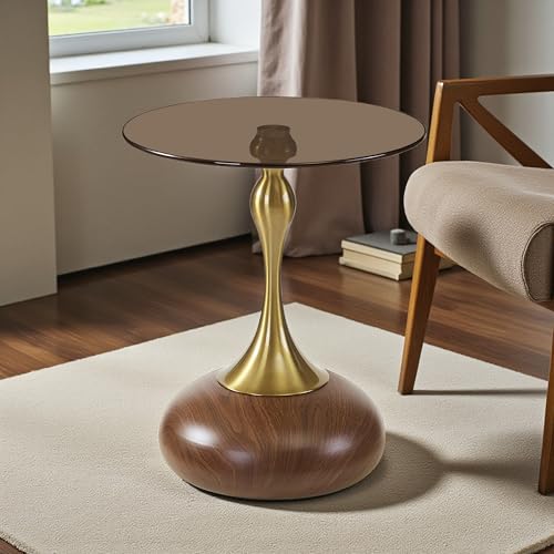 Image of The Attic Laura End Table Compact Modern Bedside Piece, Tea Table for Living Room, Honey