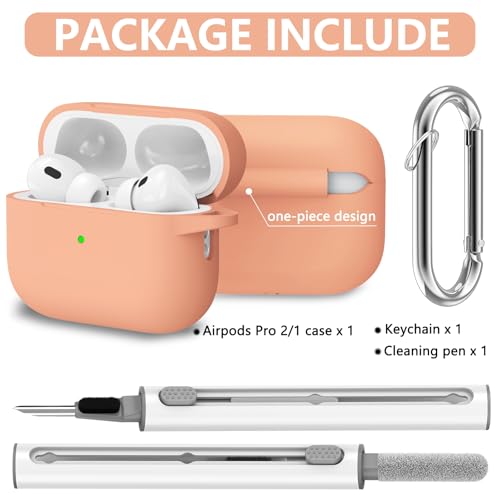 Image of Ljusmicker for AirPods Pro Case Cover with Cleaner Kit,Salmon