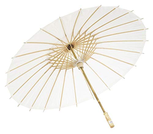 Quasimoon PaperLanternStore.com 38 Inch White Paper Parasol Umbrella