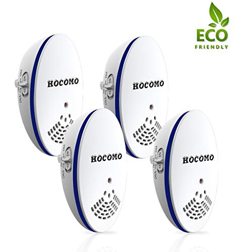 Preisvergleich Produktbild Ultraschall Mückenschutz Schädlingsbekämpfer, HOCOMO 4 Stück Elektronischer Plug-in Pest Repeller Mäuseabwehr mit Blauer Nachtlich,Vertreiber gegen Indoor Kakerlaken, Ameisen, Mäuse und Insekten