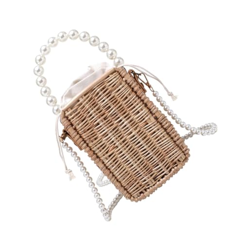 Sac en paille perles femme bandoulière cabas plage et ville élégant
