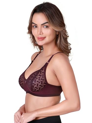 Image of SKDREAMS Naina Net Seamed Non Padded Full Coverage Non-Wired Women Full Coverage Bra