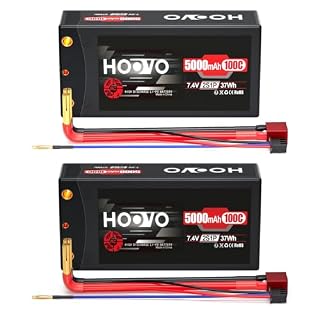 Hoovo lot de 2 batteries LiPo 2S 5000 mAh 100C prise Deans