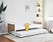 HOGAR24 ES |Pack Cama Nido Metálica Color Blanco y Madera Natural + 2 Colchones Viscosoft Dream Flex 90x190 cm.