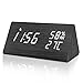 Réveil Numérique, aboveClock Réveil Matin Bois Horloge Digitale avec Luminosité Réglable, Fonction Snooze, Température, Humidité, Horloge Numérique pour Famille/Bureau【Alimenté par USB】