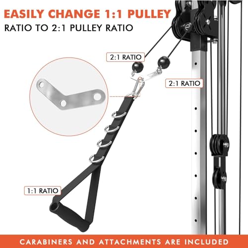 Mikolo Wall Mount Cable Station, Cable Crossover Machine with Dual Pulley System and 19 Adjustable Positions for Home Gym Fitness Equipment - Image 3