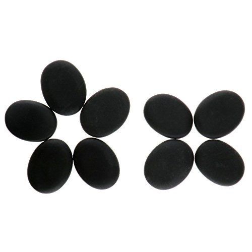 D2D Pietre in basalto per massaggio con pietre calde, 3 cm x 4 cm, confezione da 9 pezzi