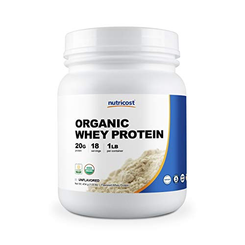 Nutricost Organic Whey Protein Powder (Unflavored) 1 LB - Non-GMO
