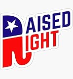Raised Right - Republican Elephant - Southern Republican - Sticker Graphic - Auto, Wall, Laptop, Cell, Truck Sticker for Windows, Cars, Trucks