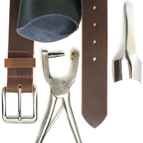 Roan Mountain Leather Belt - Brown USA Made Genuine Full Grain Leather with Certified Nickel Free Buckle4