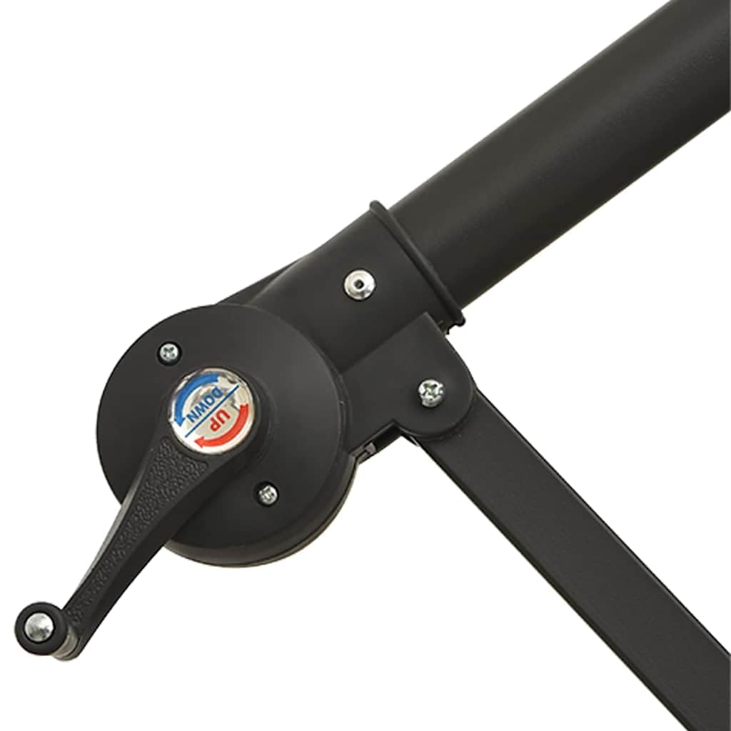 Ombrellone da giardino, 350 cm, con manovella, inclinabile, colore: nero | Grande ombrellone inclinabile per terrazza e giardino, parasole regolabile con stabile base a croce e sfiato.