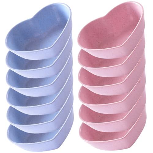 GLEAVI 20個 麦わら素材ハート型ソースボウル 調味料皿 食卓用 醤油皿 パーティーや家用に 小型で洗いやすく なディップボウル