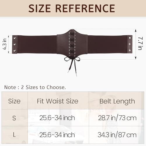 Lace-up Corset Belt for Women Elastic Belt Tied Waspie Pirate Costume Waist Belt for Renaissance2