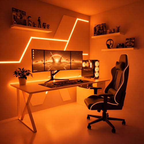 Image of Orange Neon LED Rope Lights 16.4ft (5 Meter) 600 LEDs - IP65 Waterproof Flexible Silicone Strip with Adapter for Indoor /Outdoor Use