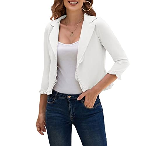 GRACE KARIN Women Business Casual Cropped Blazer Jacket Open Front Cotton Cardigan