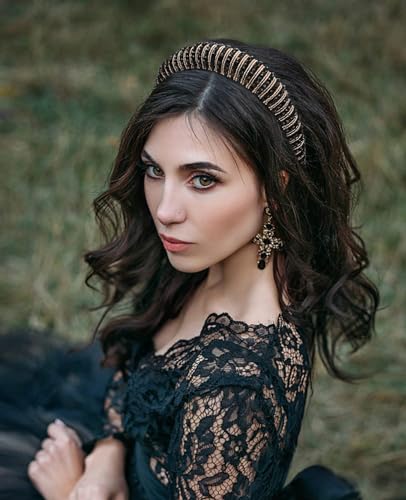 Image of Shining Diva Fashion Stylish Full Crystal Luxury Hairbands | Fancy Shiny Bling Diamond Sparkle Crystal Beaded Headband | Hand-Woven Black White Pink Padded Rhinestones Hair Accessories