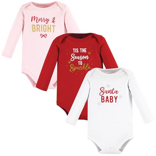 Image of Hudson Baby Baby Girls' Cotton Long-sleeve Bodysuits 3-pack