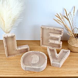 Image of CDUHB Personalized Wooden Letter Piggy Bank Alphabet Letter Decorative Sign Coin Bank Perfect Decor,Unique Gift, Keepsake, or Savings Money Box for Kids with Sticker for DIY (J)