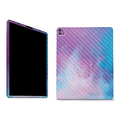 Image of MightySkins Carbon Fiber Skin Compatible with Apple iPad Pro 12.9 inch M2 6th Gen (2022) Full Wrap Kit - Cotton Candy Sky | Protective Durable Textured Carbon Fiber Finish | Easy to Apply Made in The USA