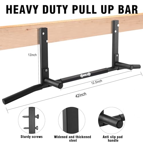 Joist Mounted Pull Up Bar, Ceiling Mount Chin Up Bar for Home Gym, Beam, Rafter, Easy installation, 42" Wide Bar - Image 6