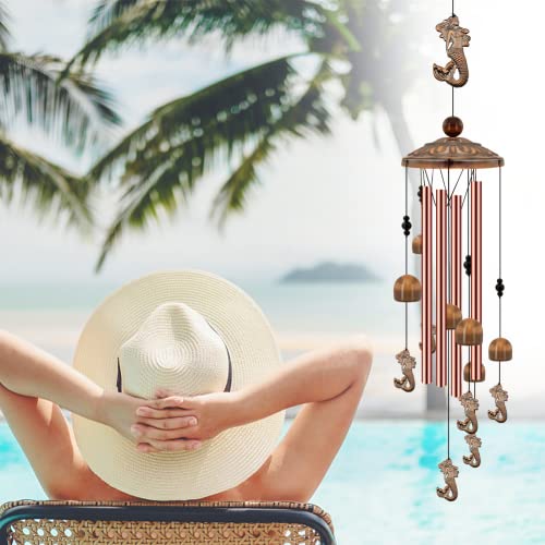 Mermaid Wind Chimes Outdoors Clearance, Housewarming Gifts，Wind Chimes For Outside Unique, Large Wind Chimes With S Hook, Patio Garden Décor #TOP4