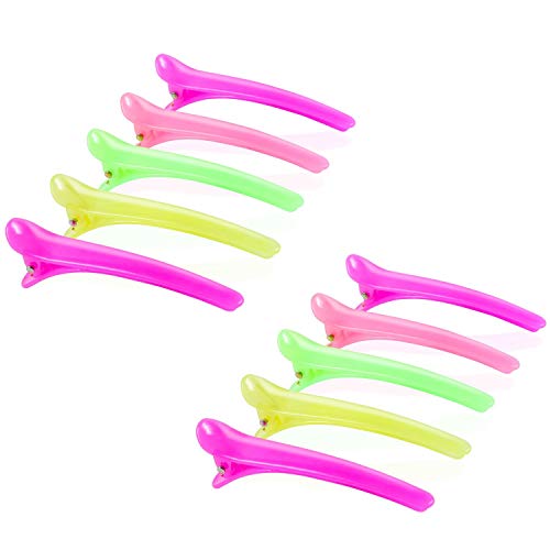 Crocodile Styling Hair Clips, EVERMARKET Professional Non-Slip Multicolor (Colors in Random) Plastic Duck Teeth Bows Hair Clips with Anti-slip Ergonomic Design for Women, Babies, and Girls (10 Pcs)