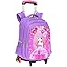 Boenxuan Kinder Trolley Rucksack Mit Rollen Kinderrucksack,Wasserdicht Schultasche Schultrolley Schulrucksack Kindergepäck Reisegepäck Rolling Schulranzen,Lila