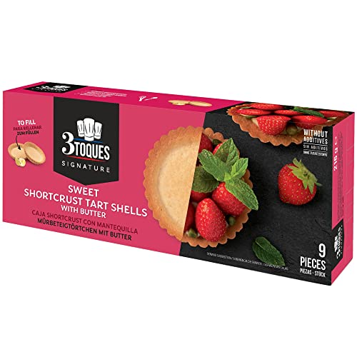 3 Toques Sweet Shortcrust Tart Shells with Butter - 1x9