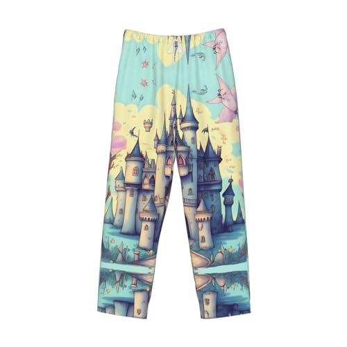 Men's Pajama Pants Bottoms - Fairytale Castle Print Comfy Lounge Pant, Perfect for Home and Lazy Weekends4