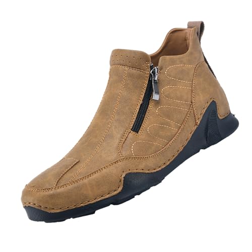 Genérico Zapato Senderismo Hombre Montante, Zapatos ortopédicos Hombre sin cordones, Ligero Y Transpirable, Zapatos Casuales Suela Confort Antideslizante, Basket Amortisseur Jogging, marrón, 43 EU