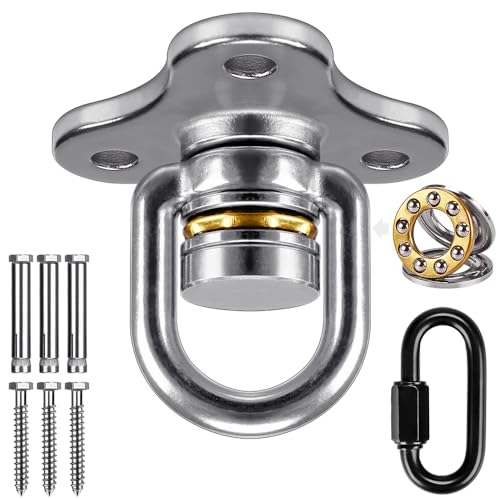 SELEWARE Robuster Schaukelaufhänger mit Kugellager-Drehhaken, 360 Grad drehbarer Schaukelaufhänger mit Karabiner, Indoor Outdoor Schaukel Hardware für Reifen Swing Kit