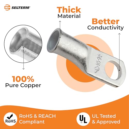 image for SELTERM 2pcs 6 AWG 1/4