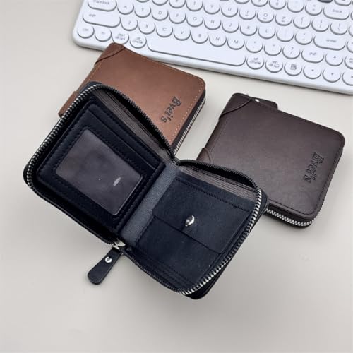 Mens Blocking Wallets Zipper Leather Wallet for Men Bifold Card Holder3